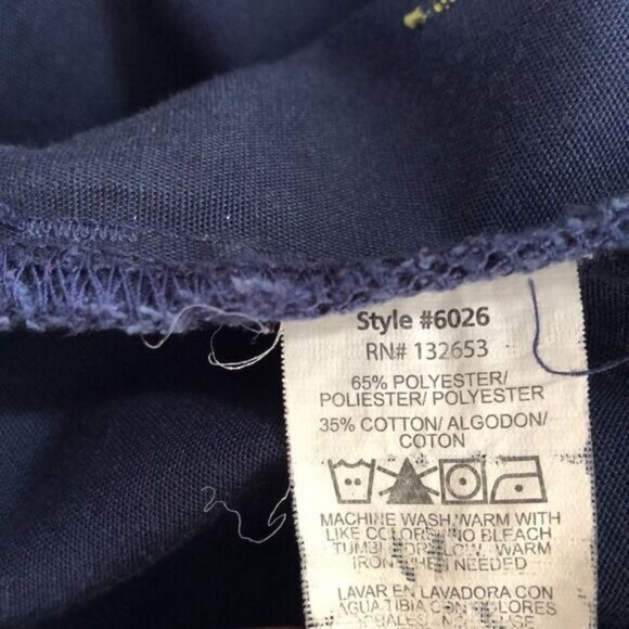 Women's Scrub Top Blue Short Sleeve Uniform Work Medical - Picture 6 of 11